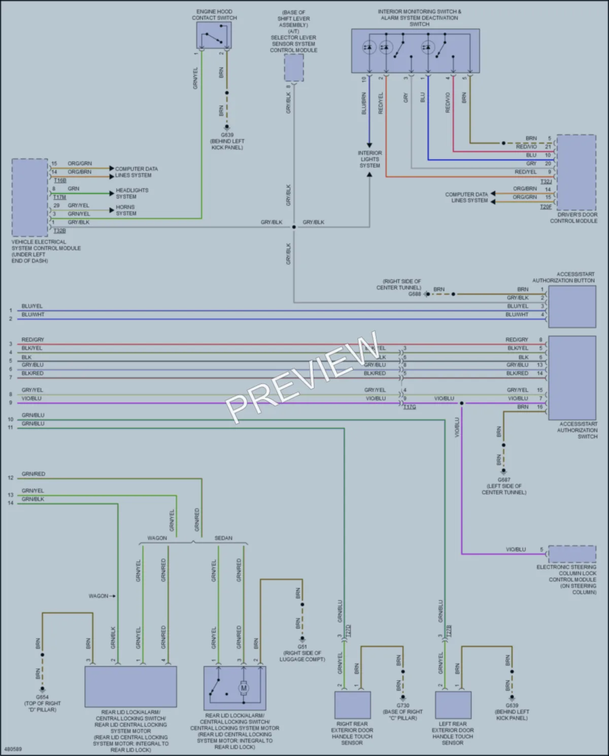 2015 Audi S4 Anti Theft wiring diagram preview