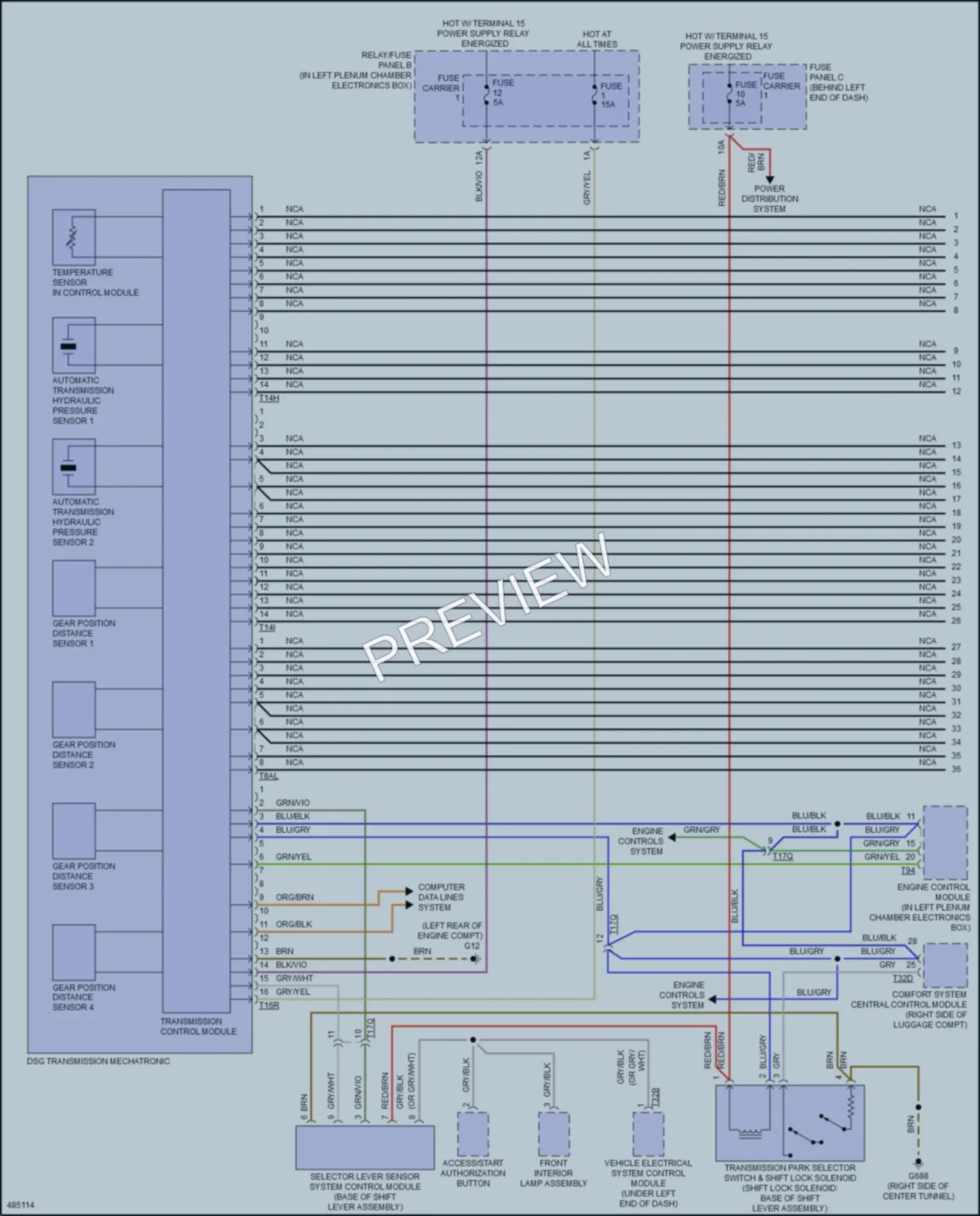 2015 Audi S4 Transmission wiring diagram preview