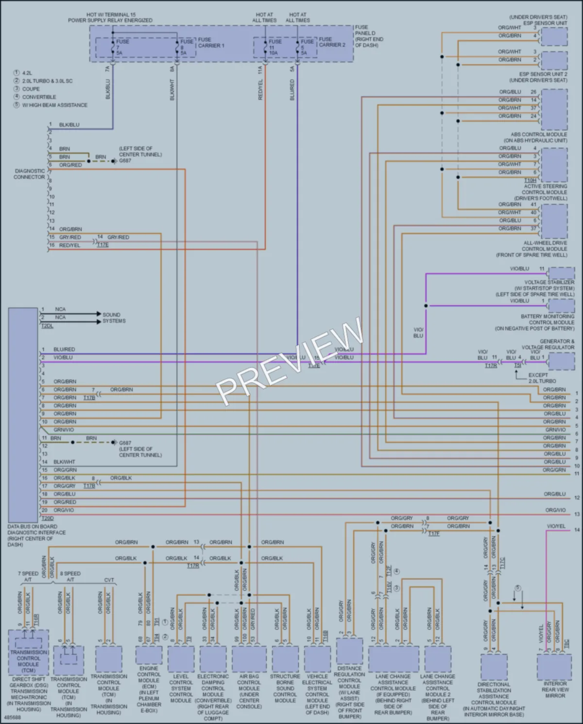 2015 Audi S5 Computer Data Lines wiring diagram preview