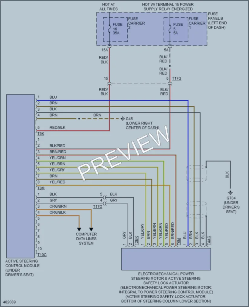 2015 Audi S6 Electronic Power Steering wiring diagram preview