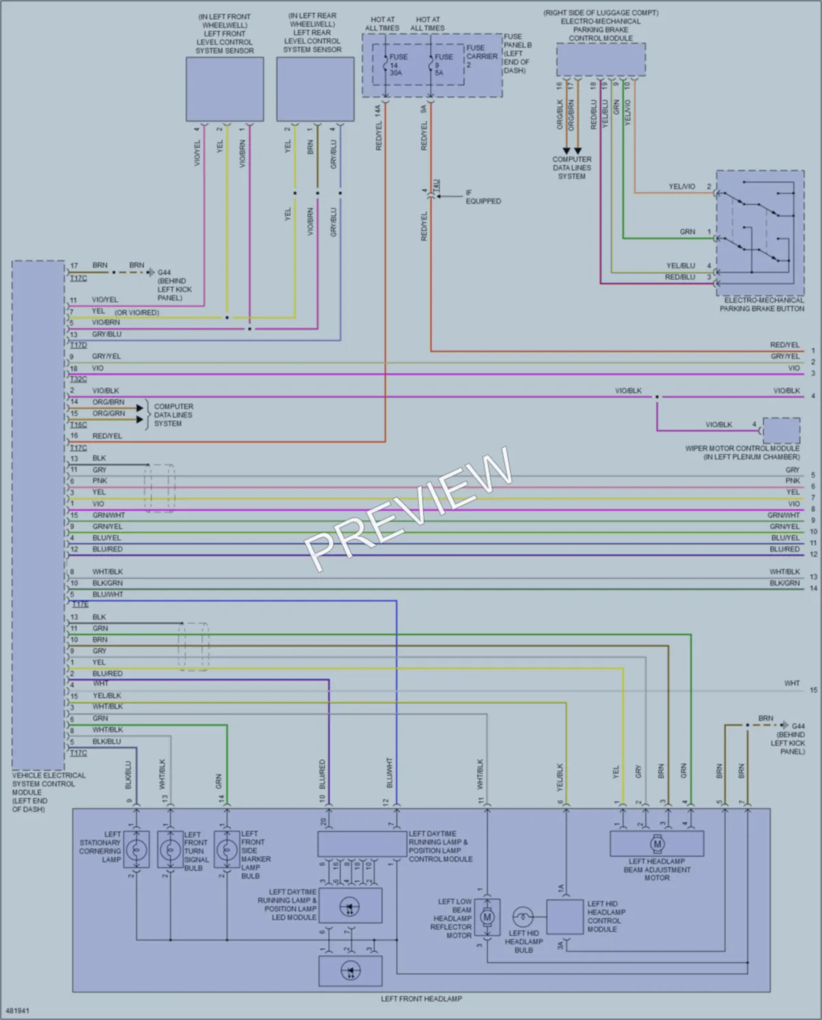 2015 Audi S6 Headlights wiring diagram preview