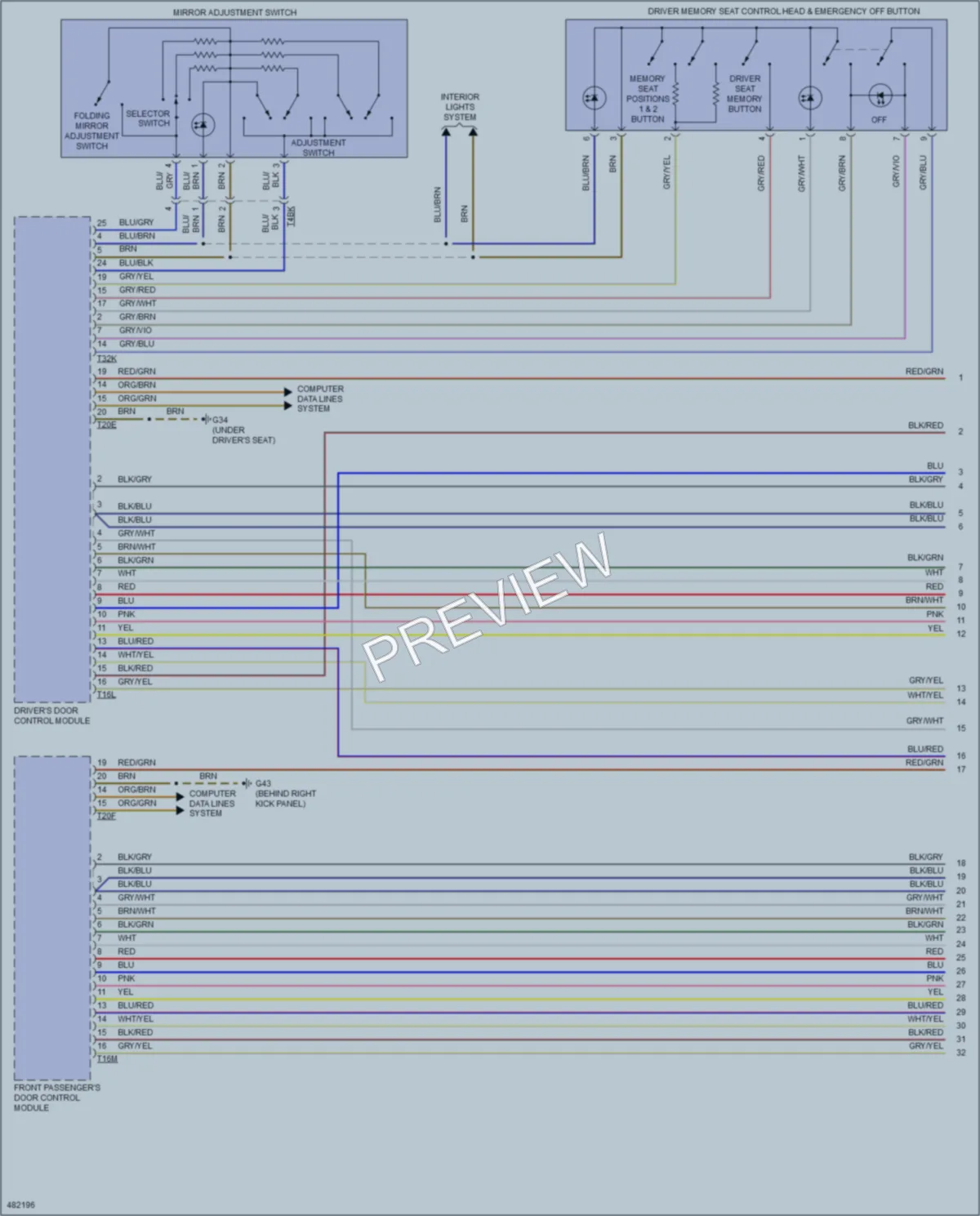 2015 Audi S6 Memory Systems wiring diagram preview