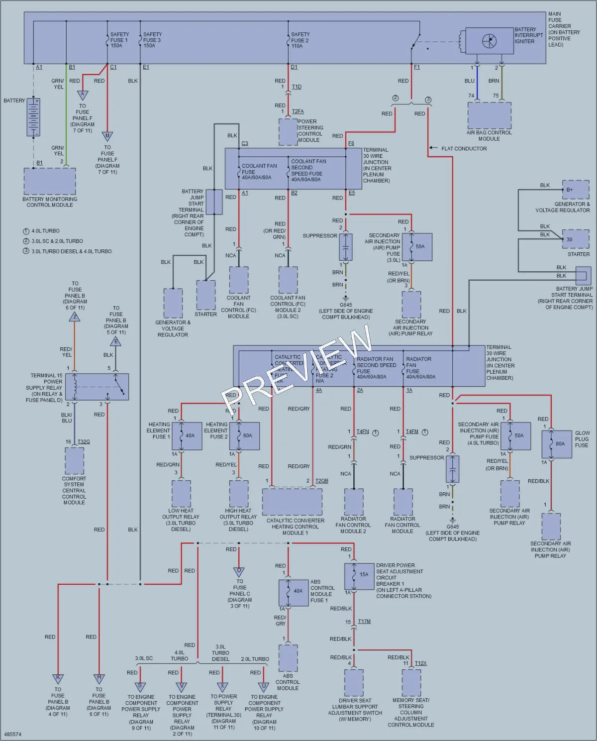 2015 Audi S6 Power Distribution wiring diagram preview