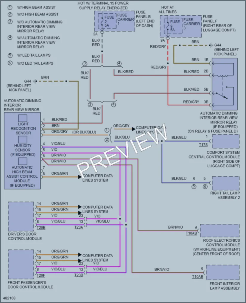 2015 Audi S6 Power Mirrors wiring diagram preview