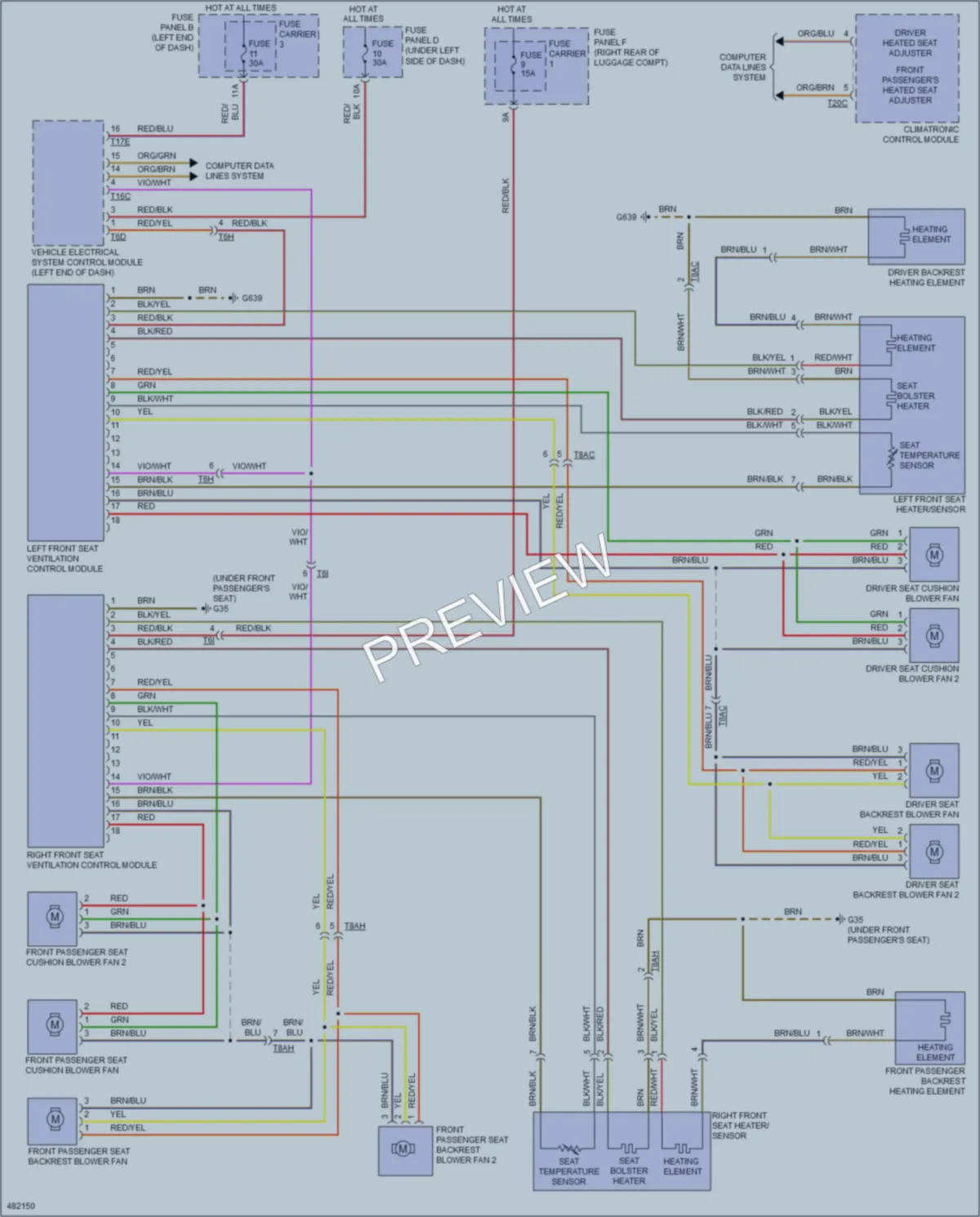 2015 Audi S6 Power Seats wiring diagram preview