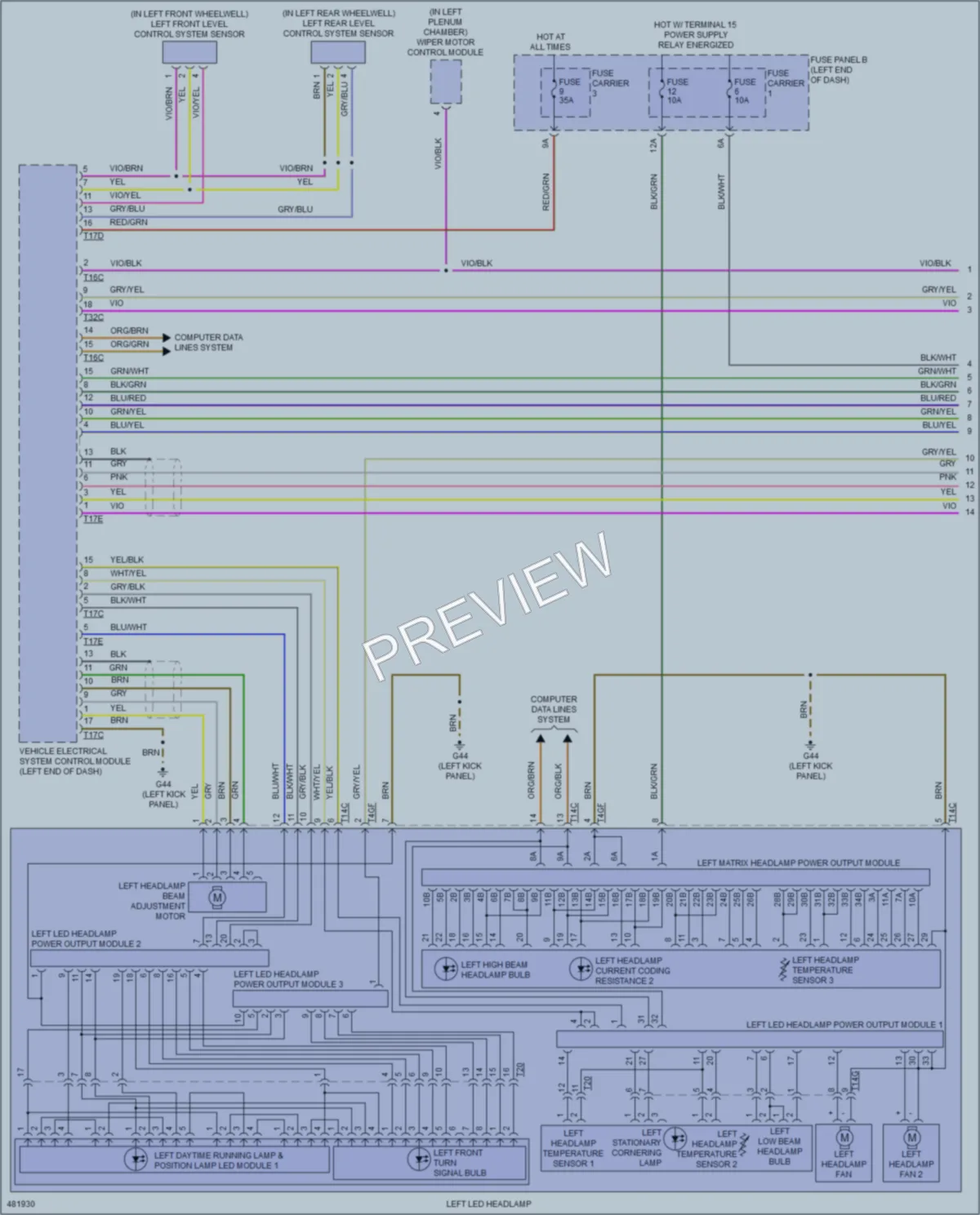 2015 Audi S7 Headlights wiring diagram preview
