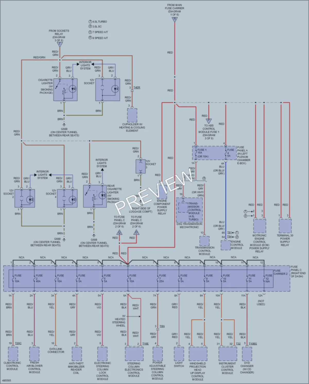 2015 Audi S7 Power Distribution wiring diagram preview