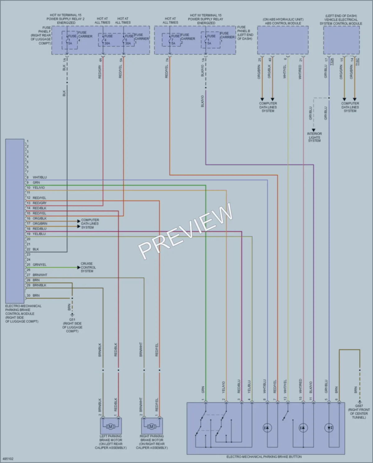 2015 Audi S7 Shift Interlock wiring diagram preview