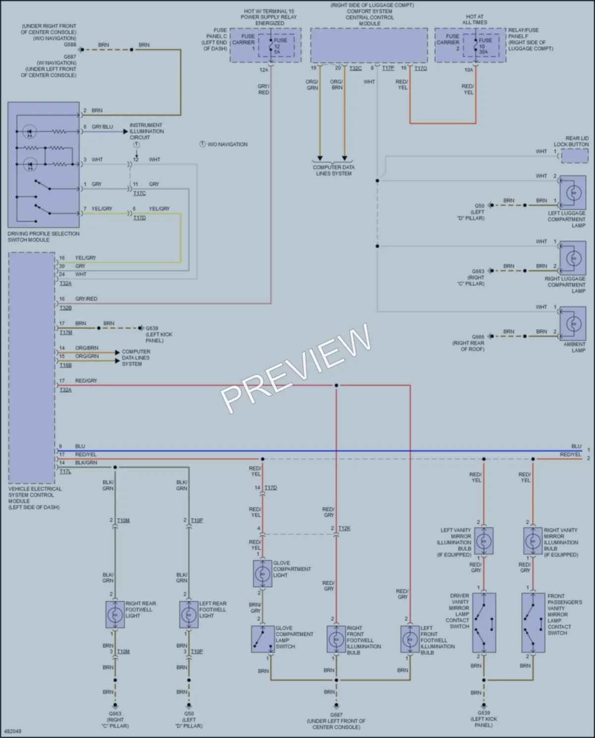 2015 Audi SQ5 Interior Lights wiring diagram preview
