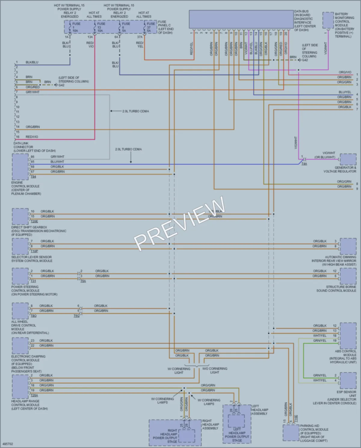 2015 Audi TT Computer Data Lines wiring diagram preview