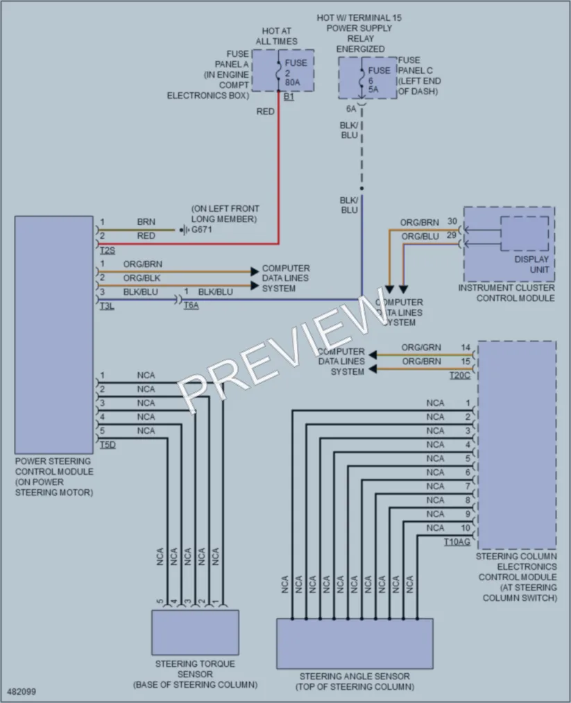 2015 Audi TT Electronic Power Steering wiring diagram preview