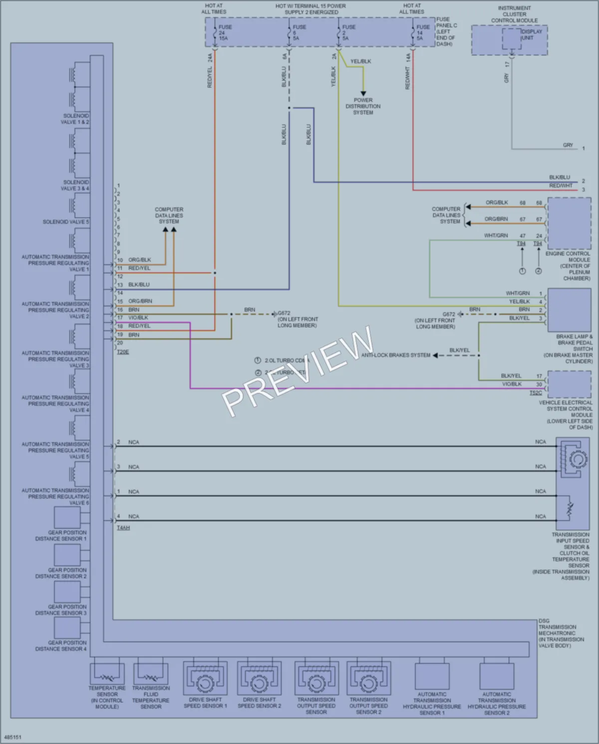 2015 Audi TTS Transmission wiring diagram preview