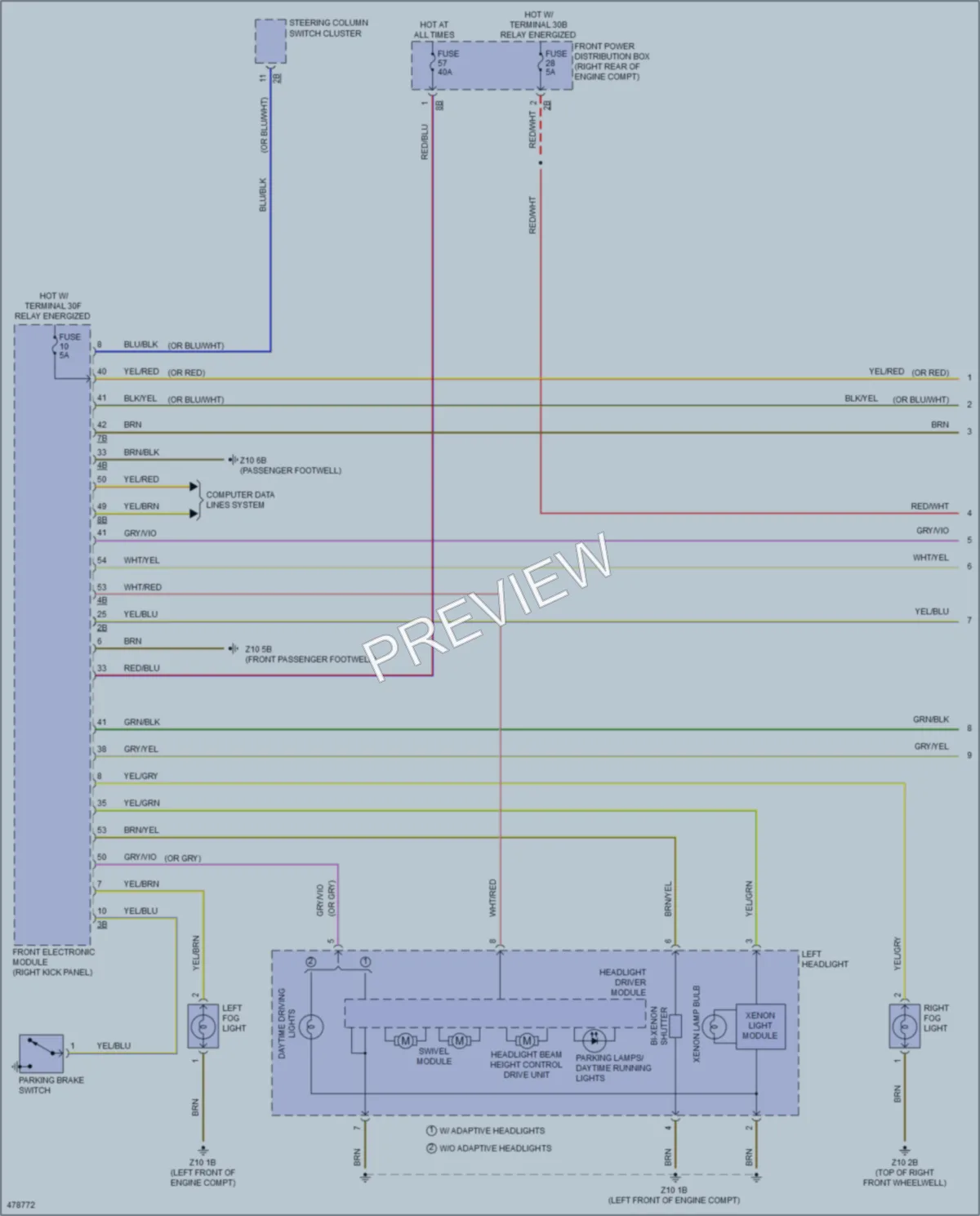 2015 BMW 228i Headlights wiring diagram preview