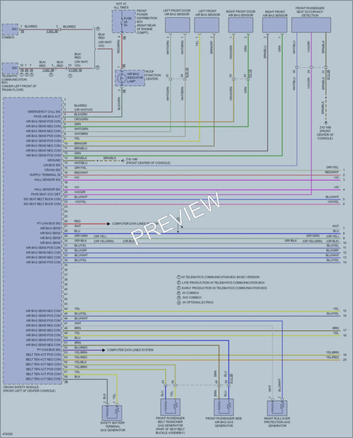 2015 BMW 228i Supplemental Restraints wiring diagram preview