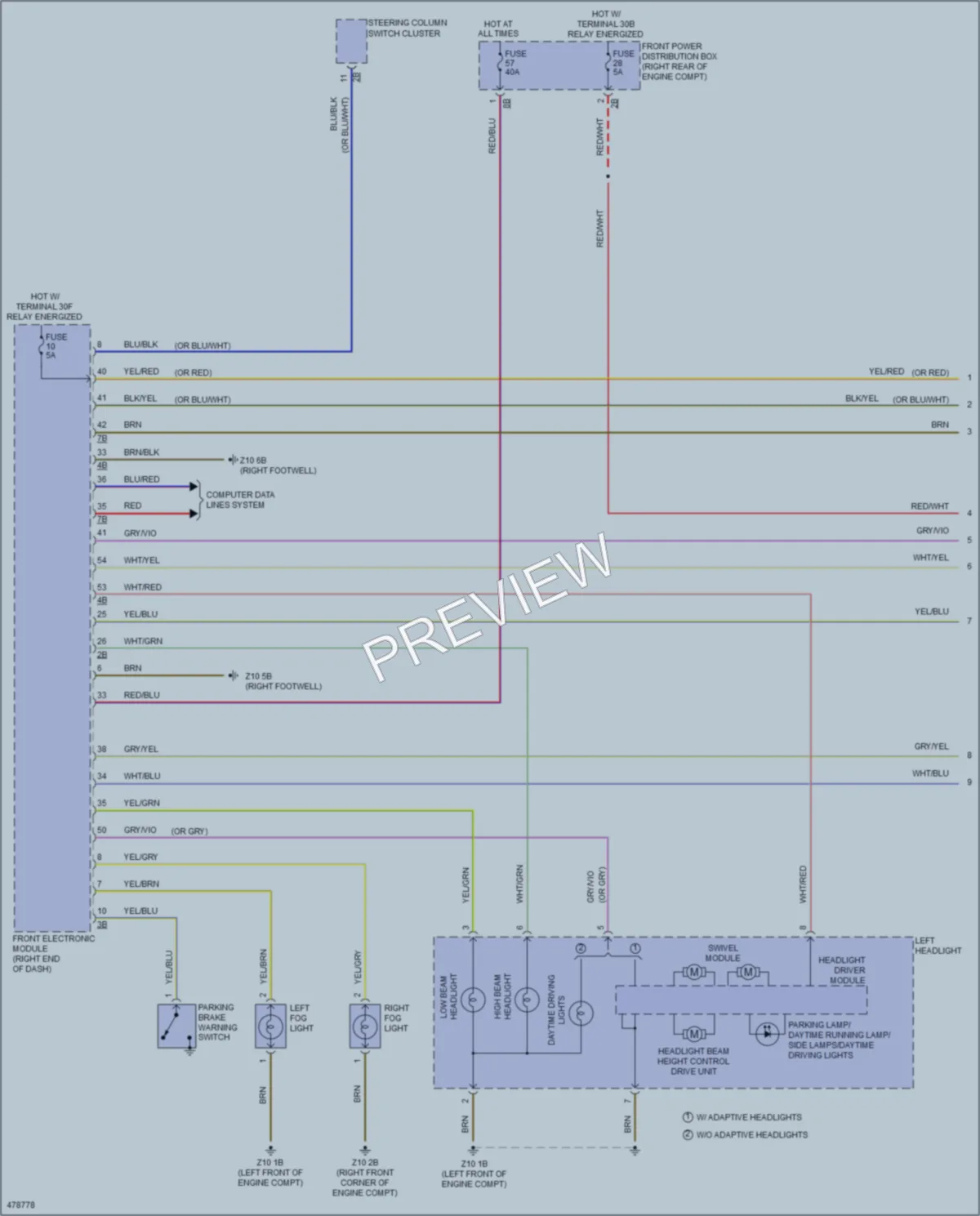 2015 BMW 320i Headlights wiring diagram preview