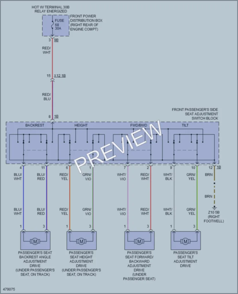 2015 BMW 320i Power Seats wiring diagram preview