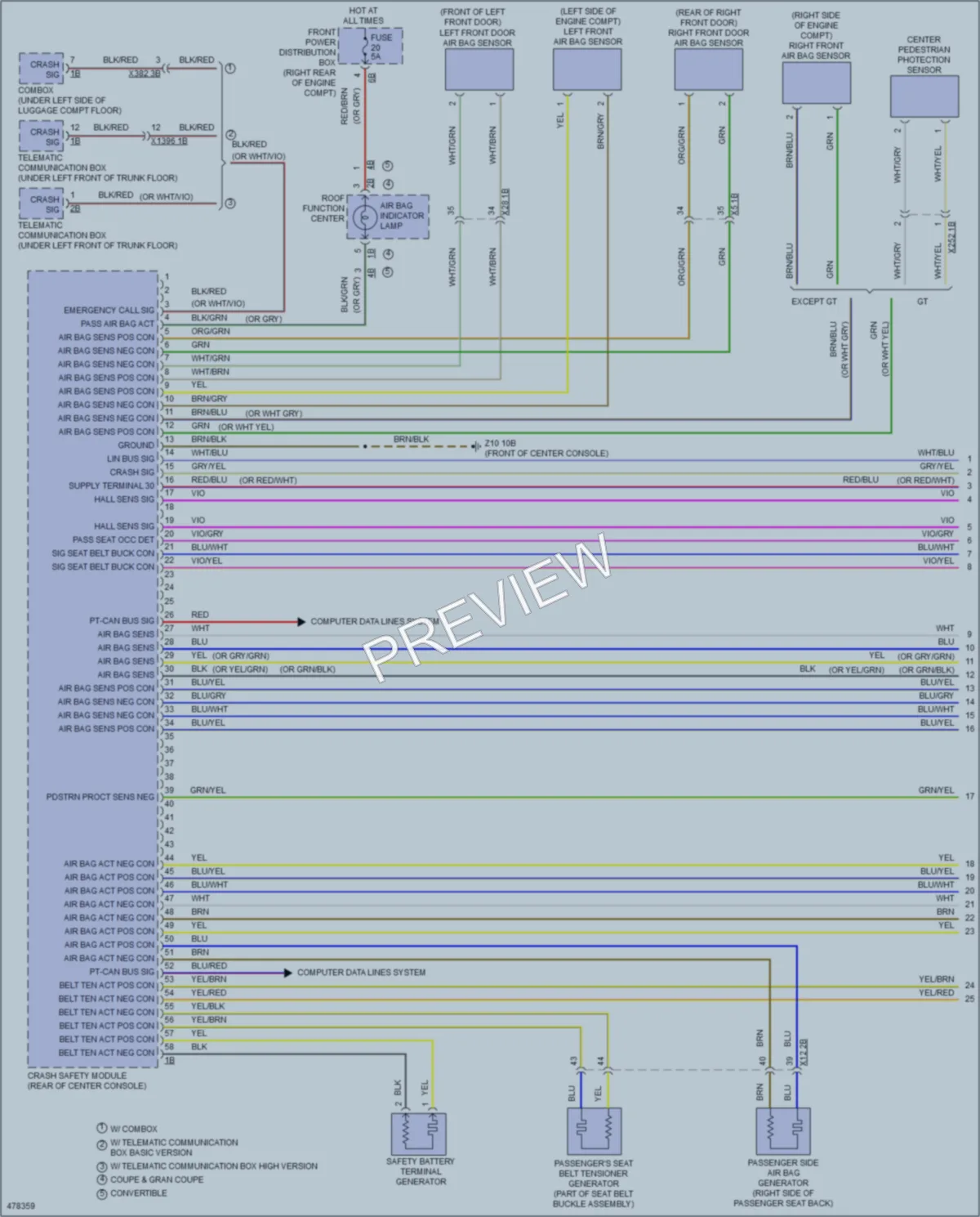 2015 BMW 320i Supplemental Restraints wiring diagram preview