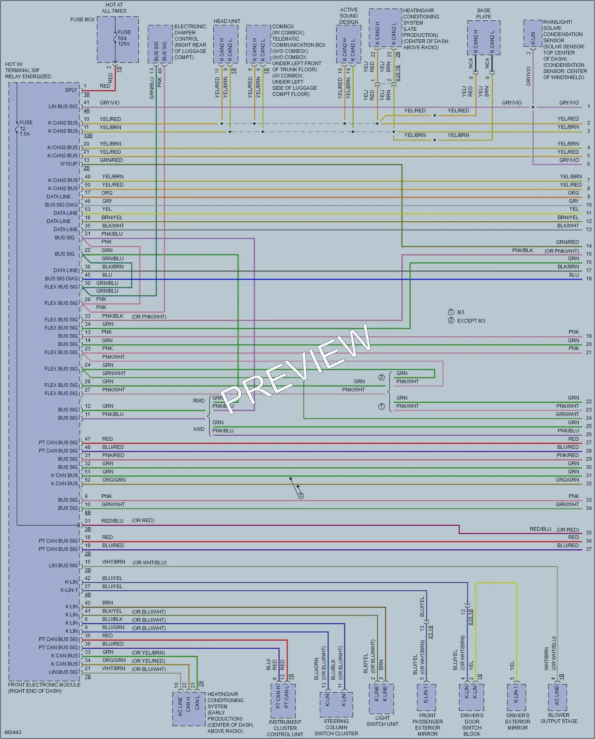 2015 BMW 328i Computer Data Lines wiring diagram preview
