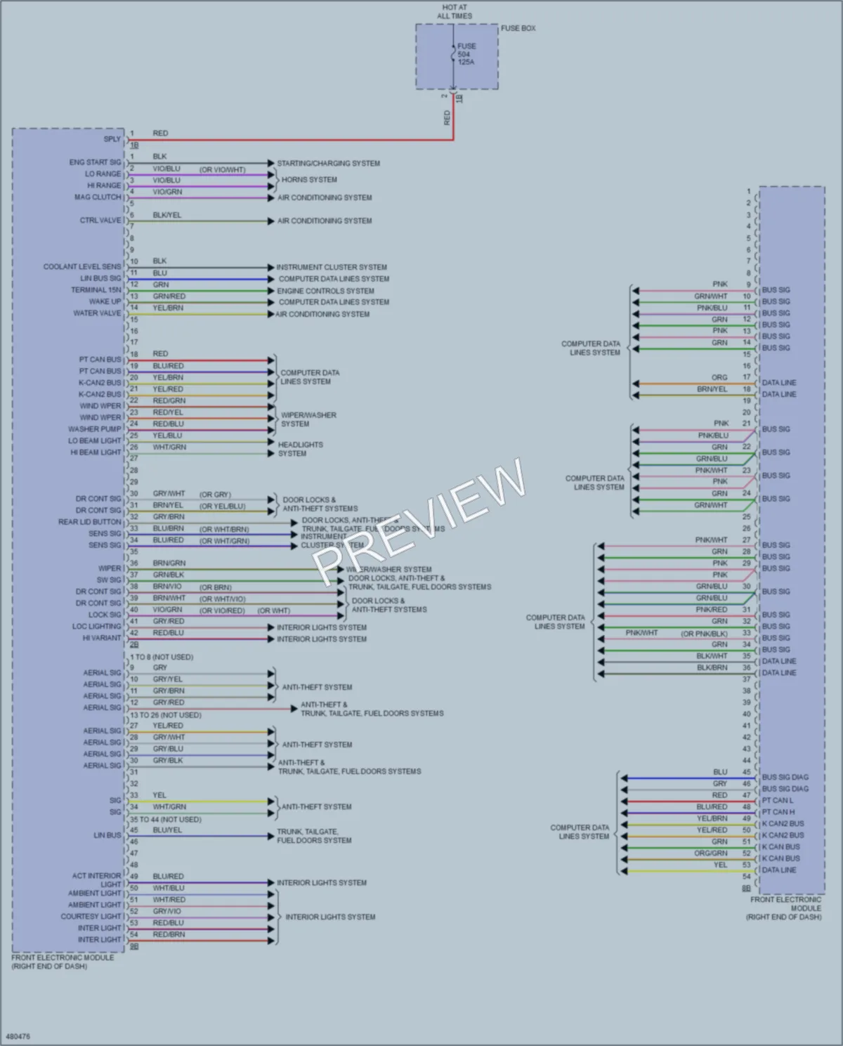 2015 BMW 335i Body Control Modules wiring diagram preview