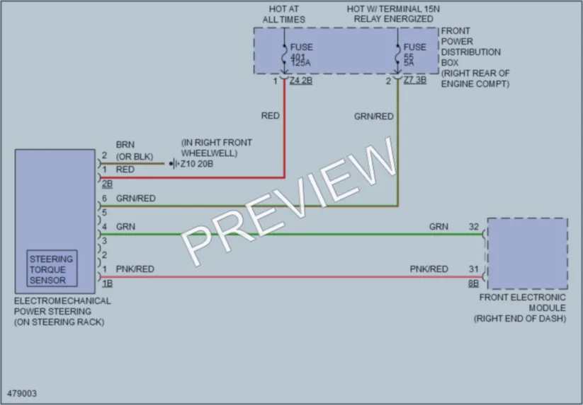2015 BMW 335i Electronic Power Steering wiring diagram preview