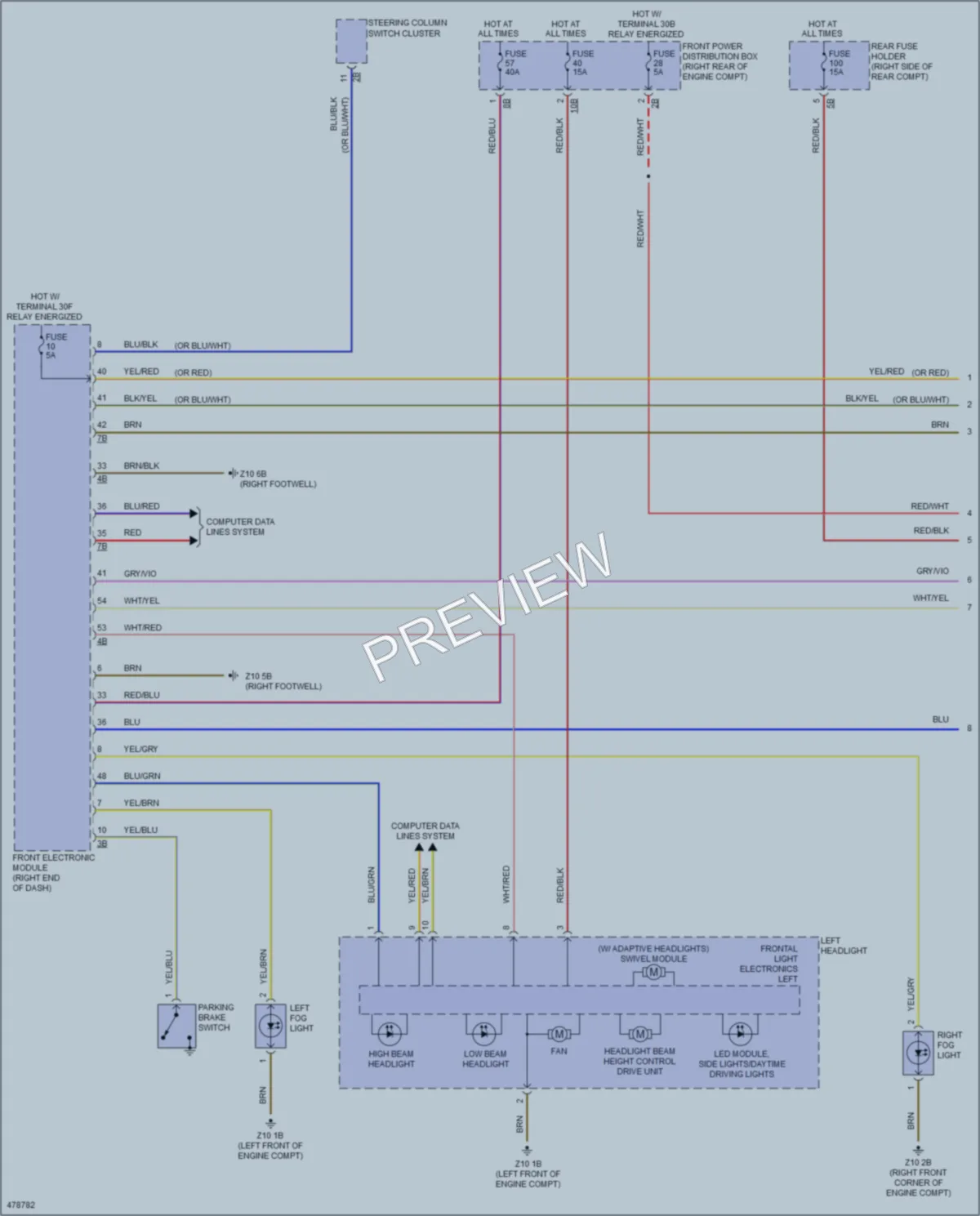 2015 BMW 335i Headlights wiring diagram preview
