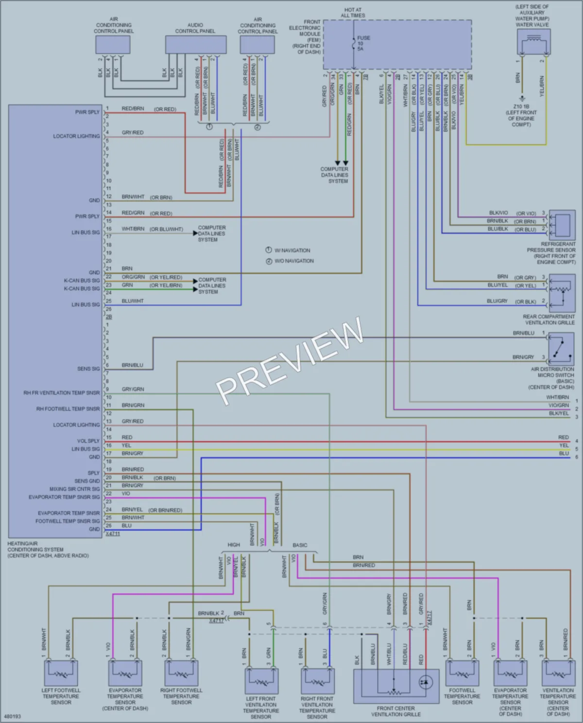 2015 BMW 335iGranTurismo Air Conditioning wiring diagram preview