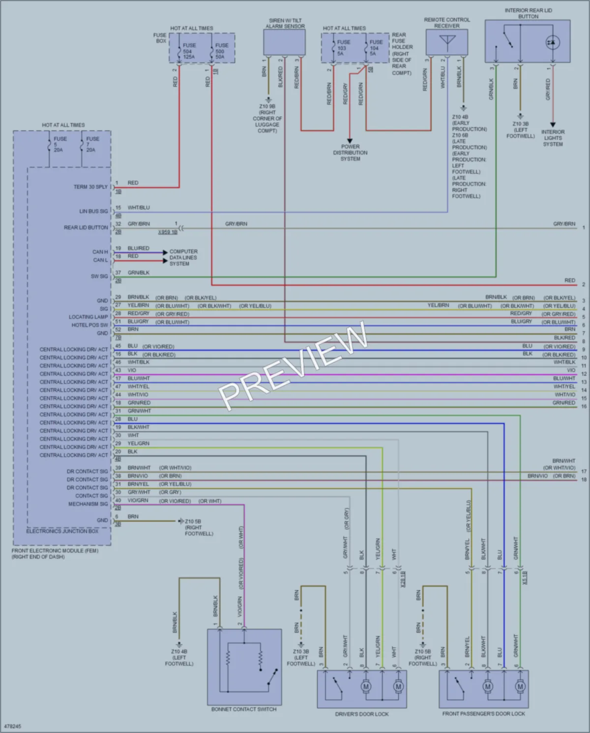 2015 BMW 335iGranTurismo Power Door Locks wiring diagram preview