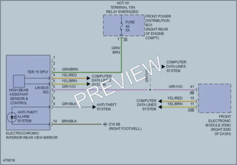 2015 BMW 335iGranTurismo Power Mirrors wiring diagram preview
