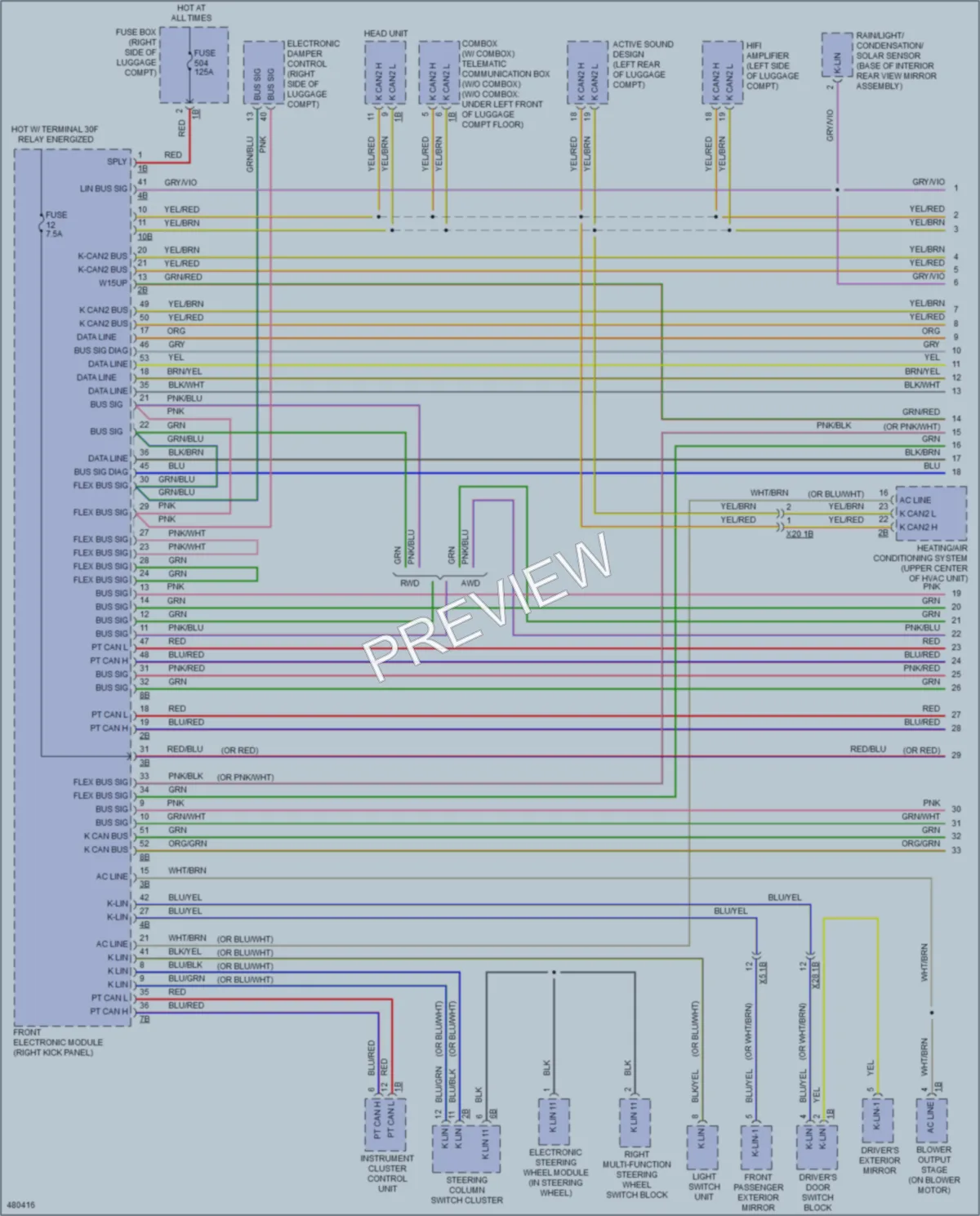 2015 BMW 428i Computer Data Lines wiring diagram preview