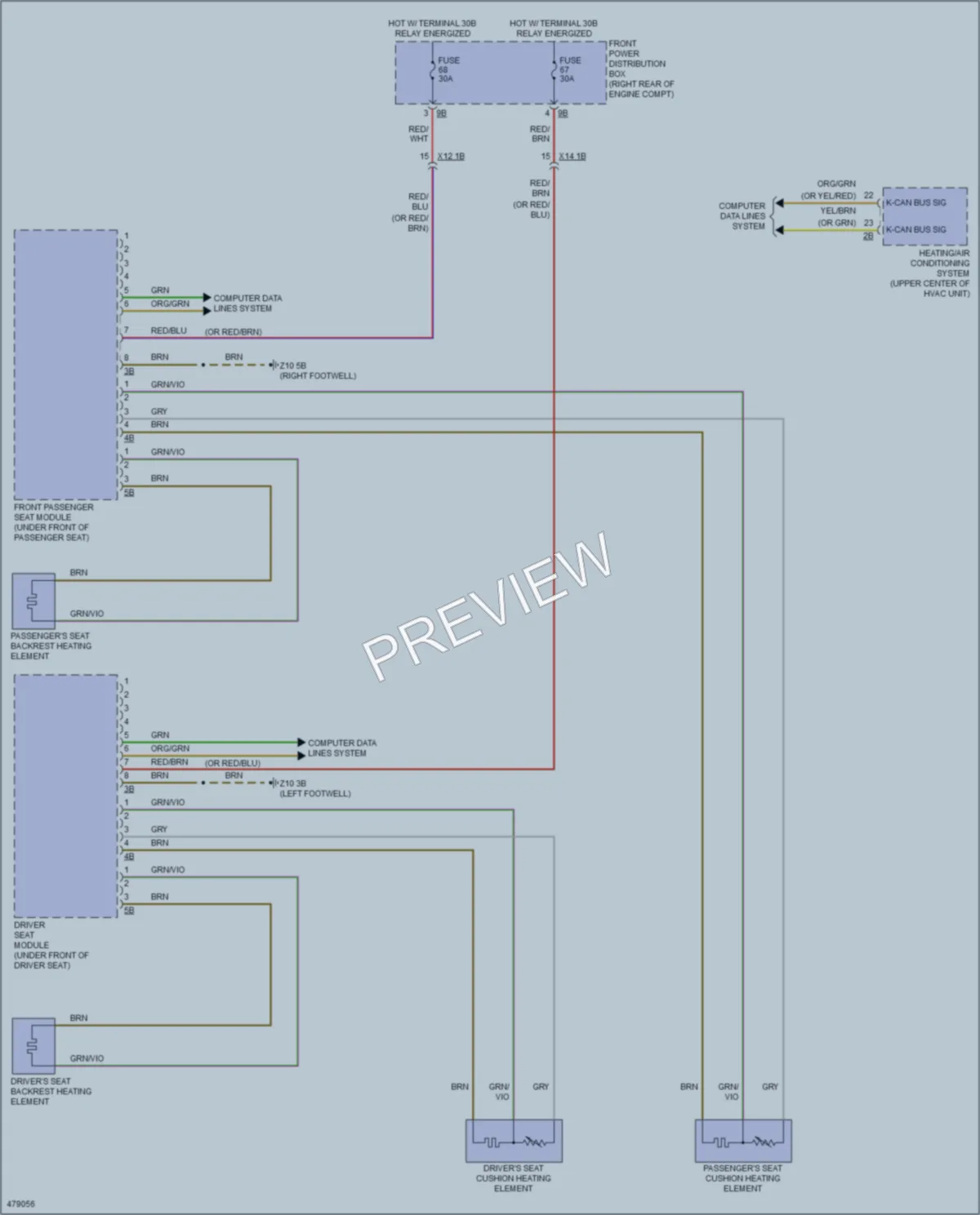 2015 BMW 428i Power Seats wiring diagram preview