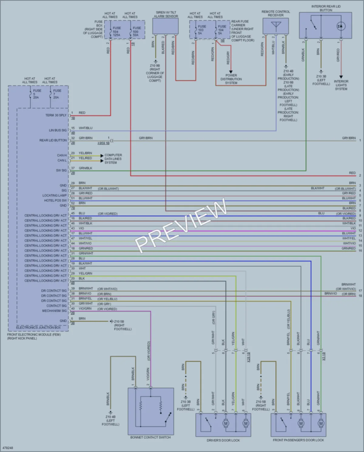 2015 BMW 428iGranCoupe Power Door Locks wiring diagram preview