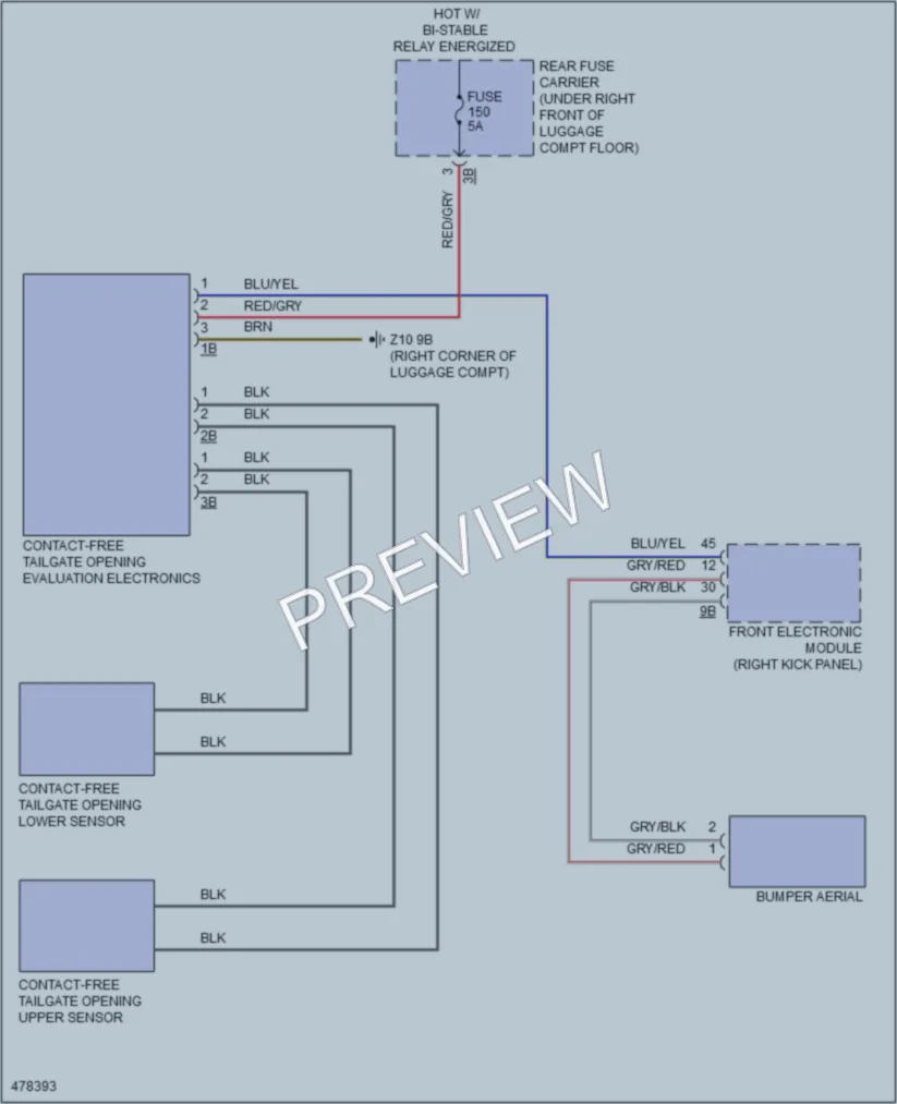 2015 BMW 428iGranCoupe Trunk Tailgate Fuel Door wiring diagram preview