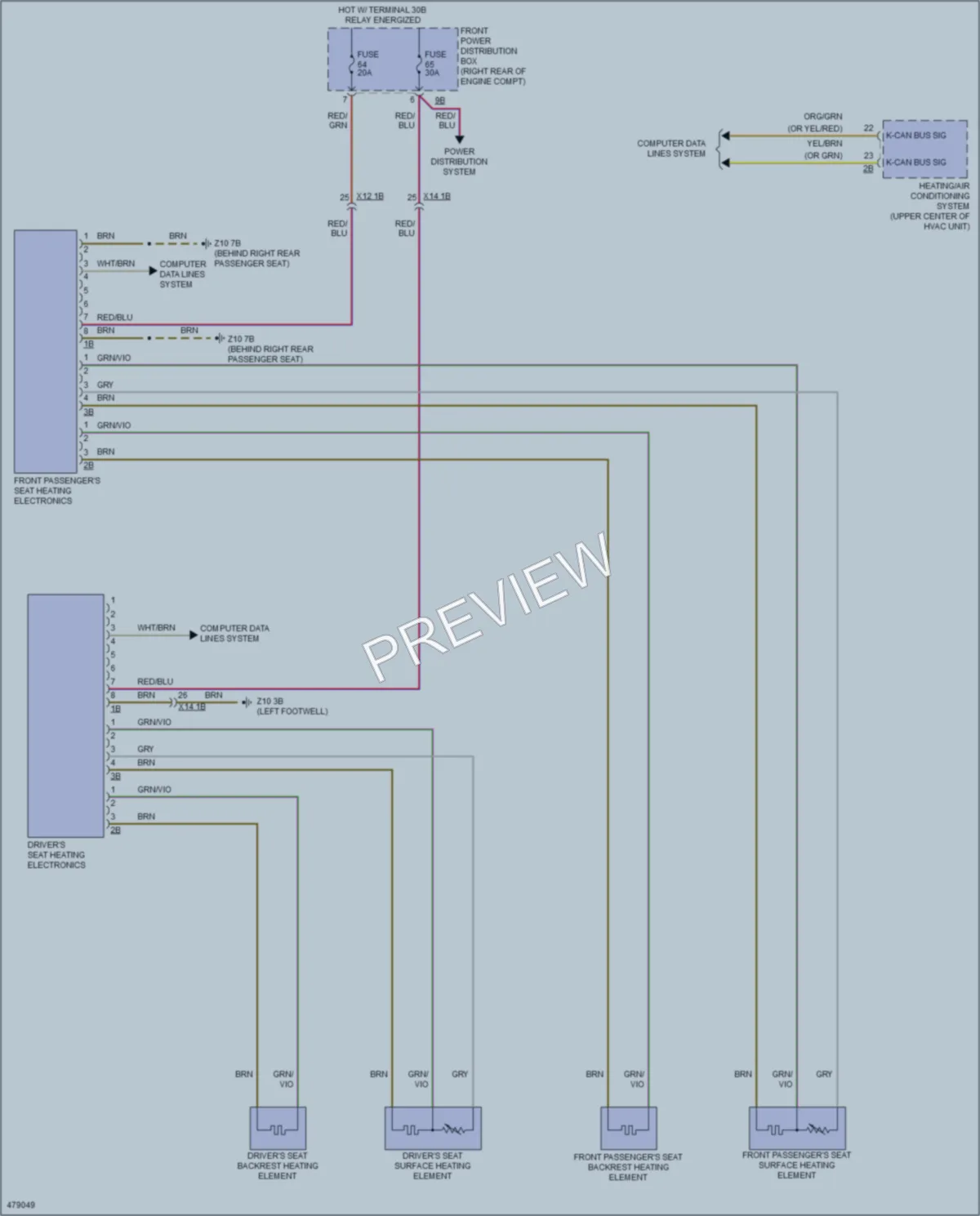 2015 BMW 435iGranCoupe Power Seats wiring diagram preview