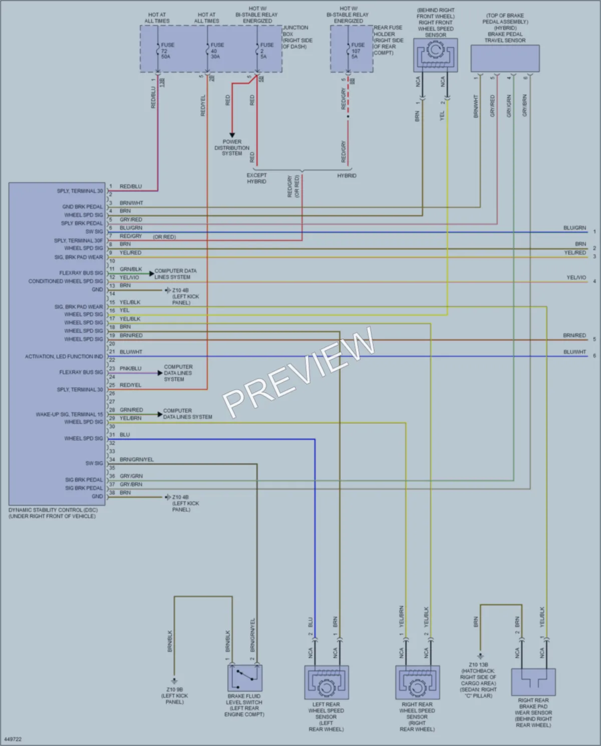 2015 BMW 528i Anti Lock Brakes wiring diagram preview