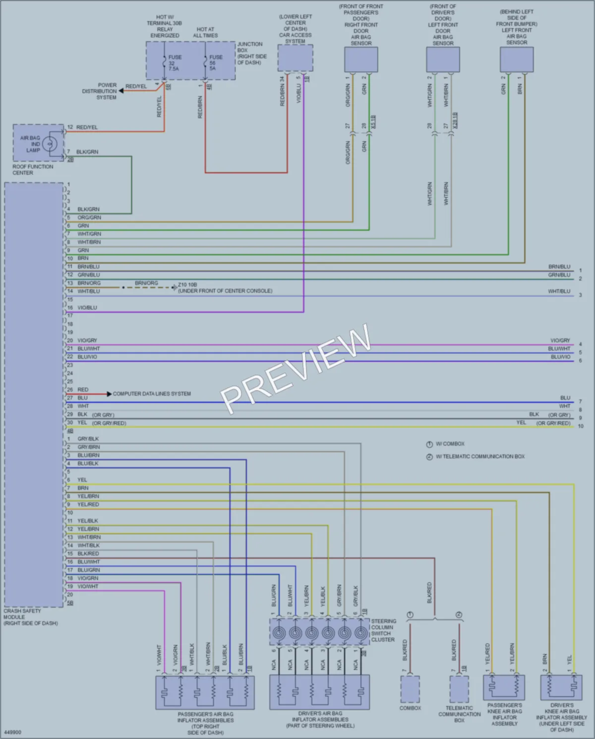 2015 BMW 535d Supplemental Restraints wiring diagram preview
