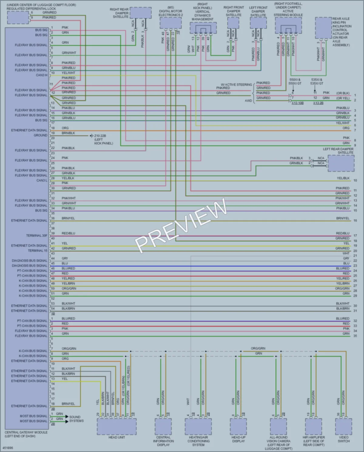 2015 BMW 535i Computer Data Lines wiring diagram preview