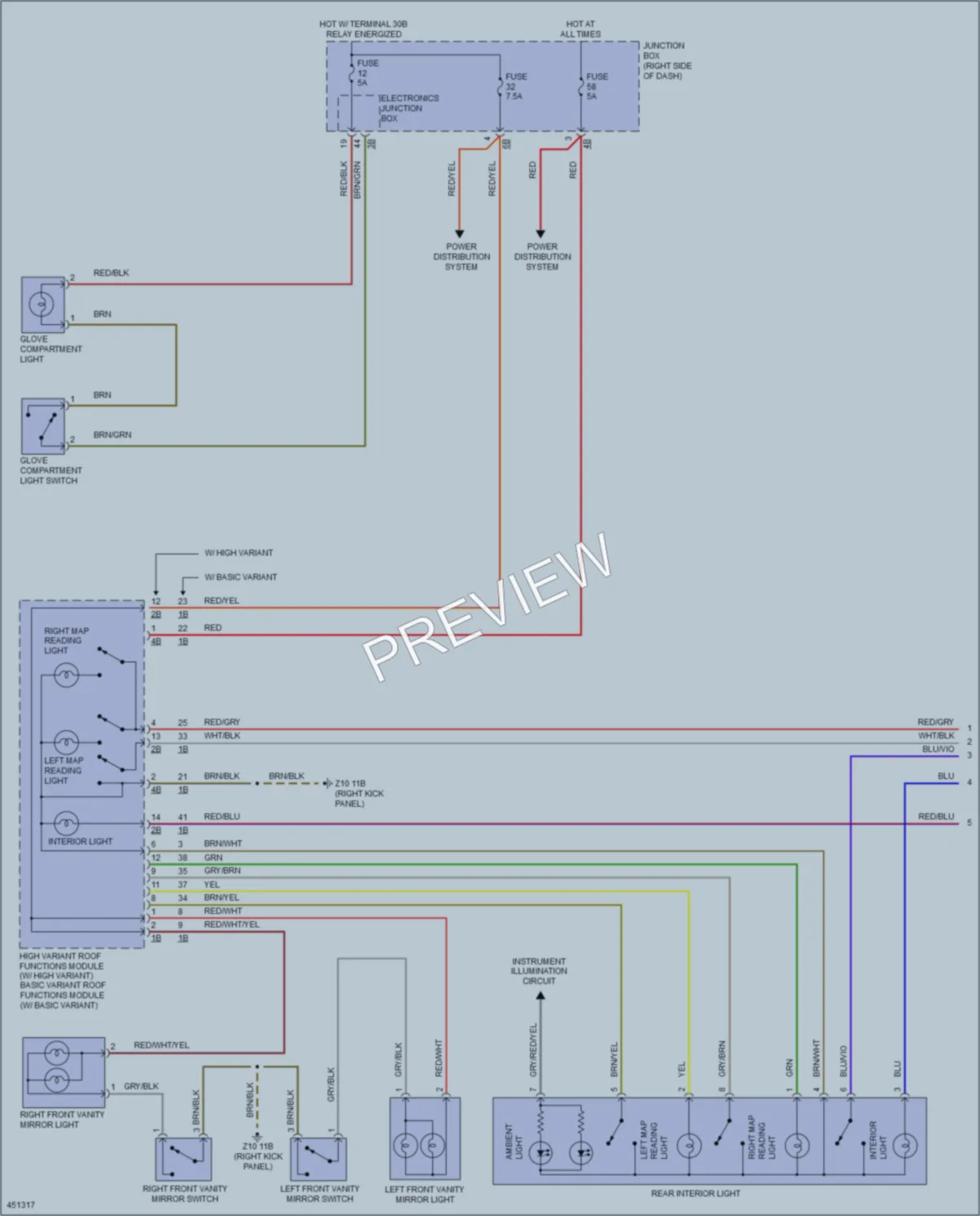 2015 BMW 535i Interior Lights wiring diagram preview