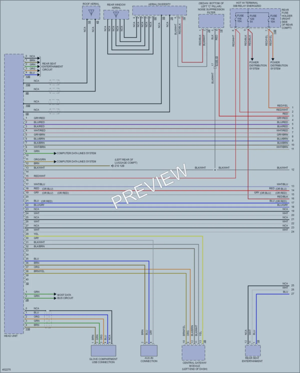 2015 BMW 550i Radio wiring diagram preview