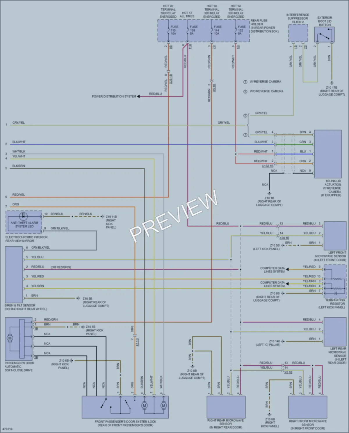2015 BMW 640i Anti Theft wiring diagram preview