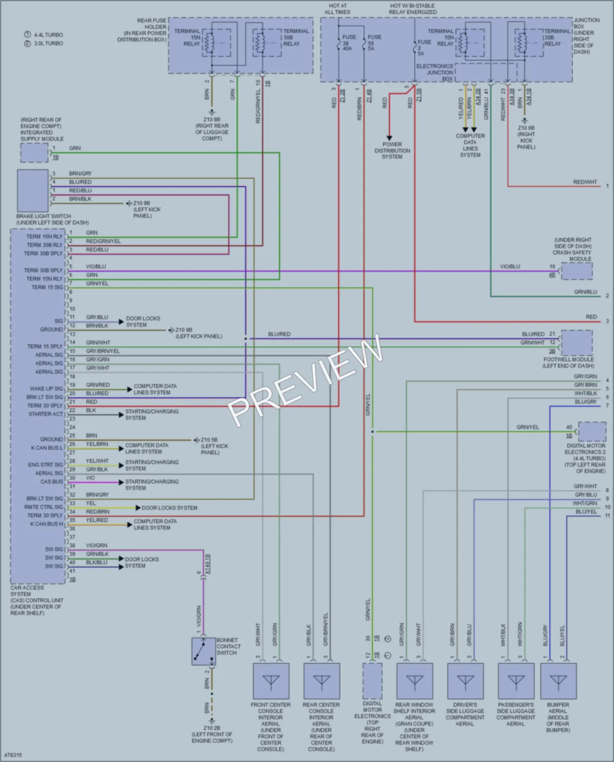2015 BMW 640iGranCoupe Anti Theft wiring diagram preview