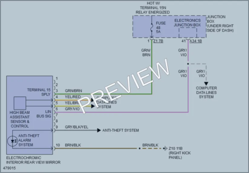 2015 BMW 650i Power Mirrors wiring diagram preview