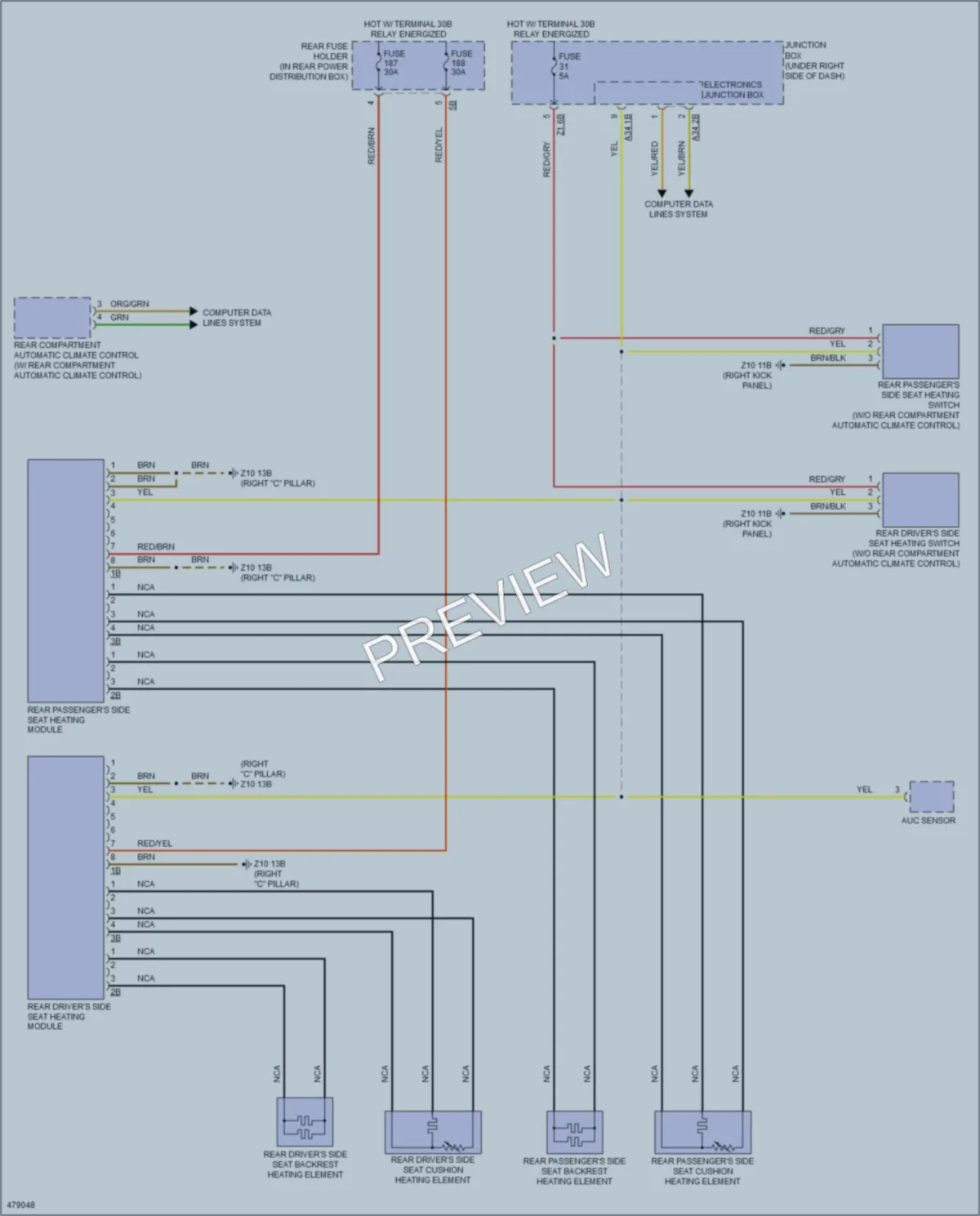 2015 BMW 650iGranCoupe Power Seats wiring diagram preview
