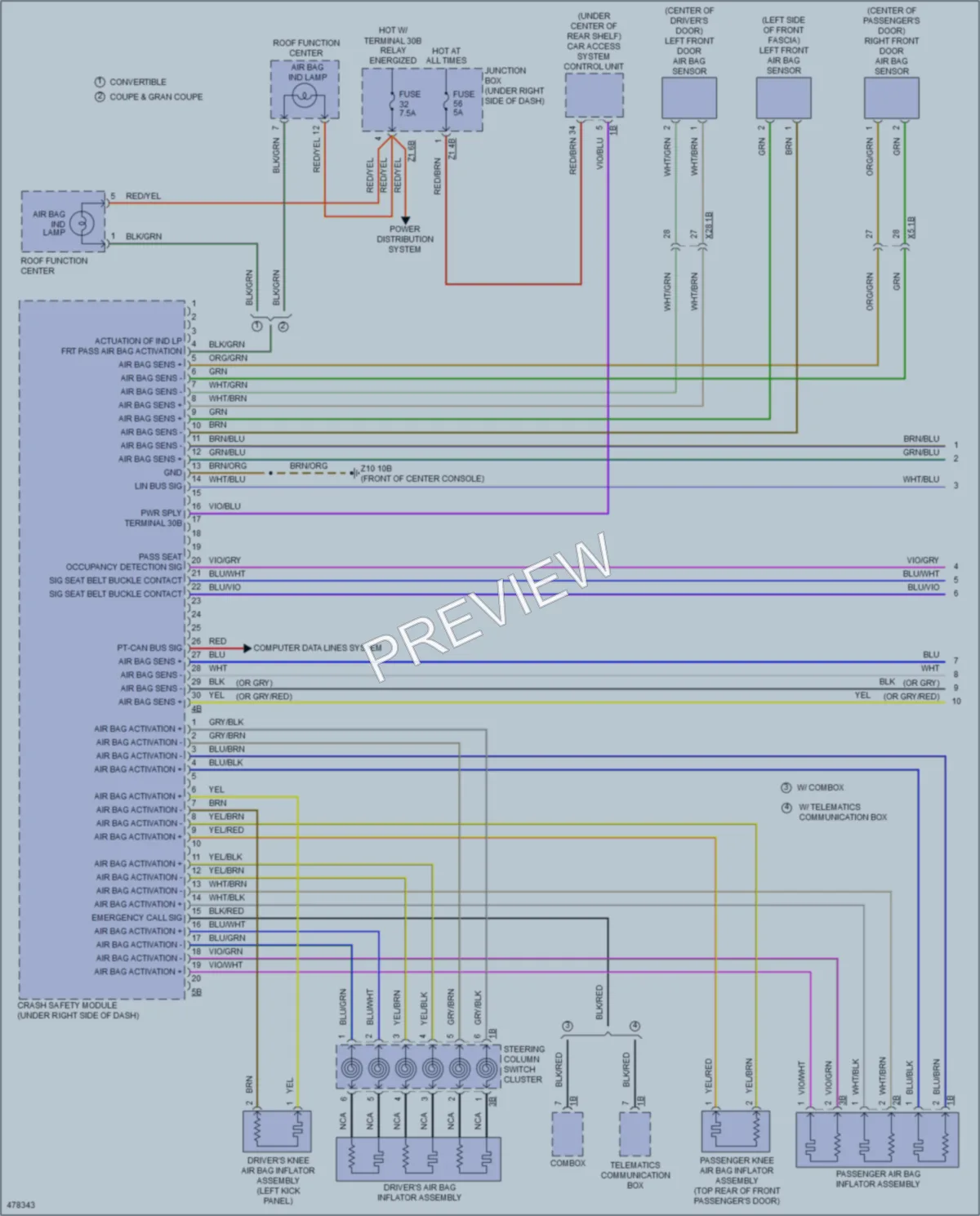 2015 BMW 650iGranCoupe Supplemental Restraints wiring diagram preview