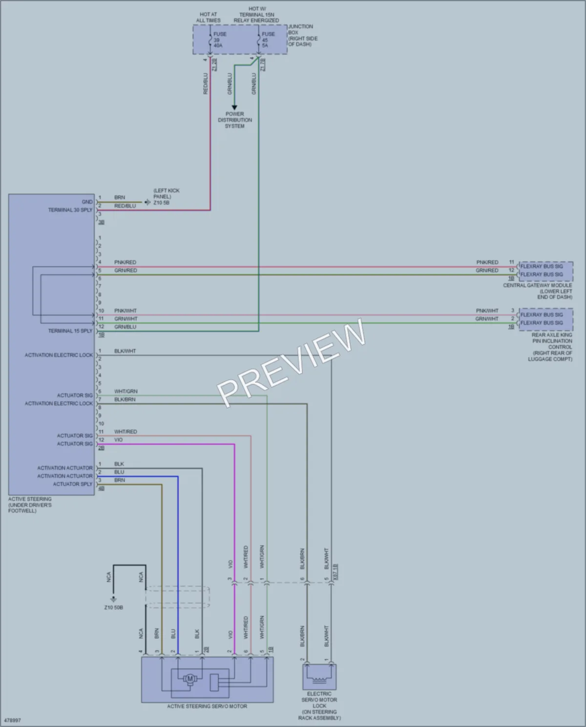 2015 BMW 740Ld Electronic Power Steering wiring diagram preview