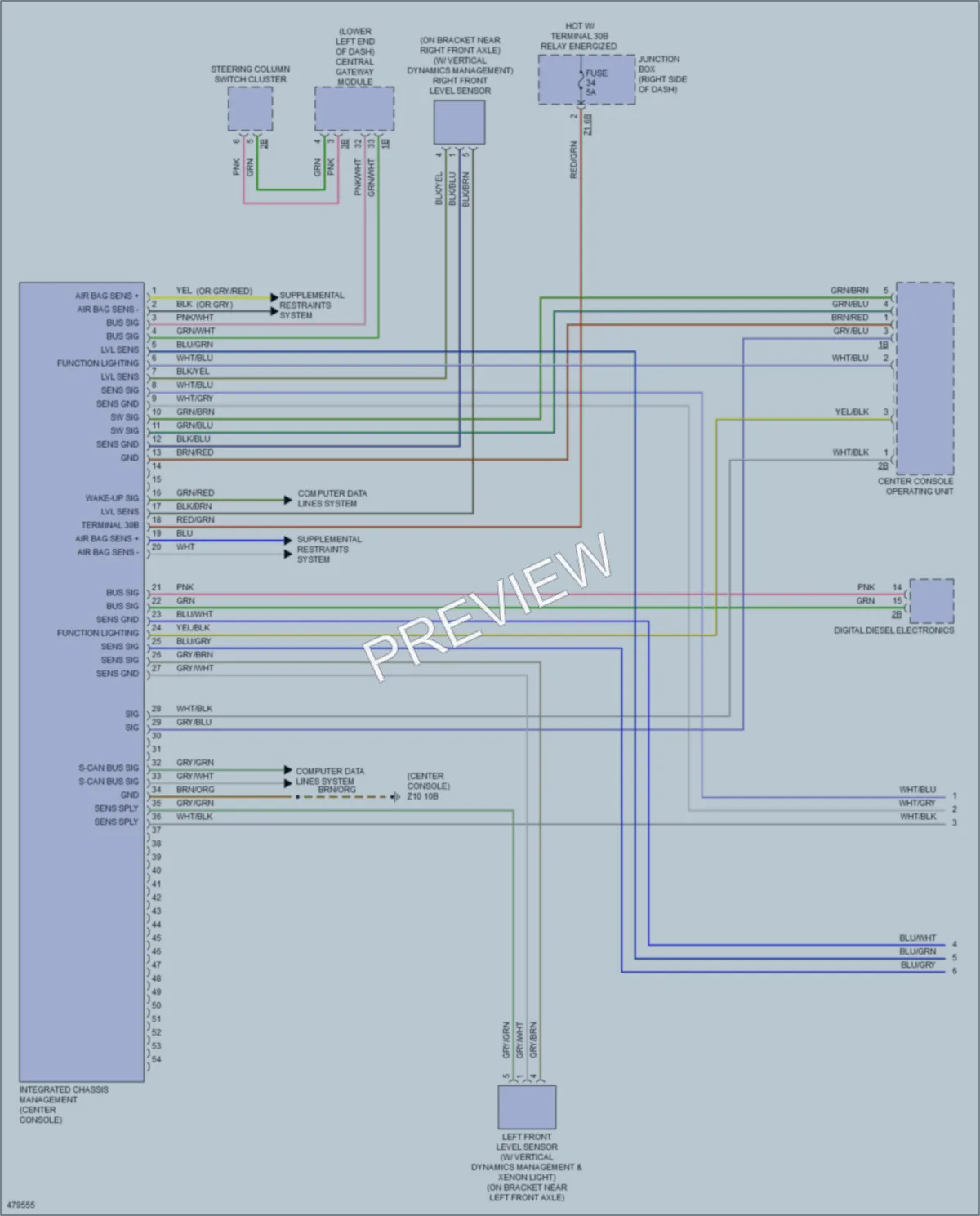 2015 BMW 740Ld Electronic Suspension wiring diagram preview