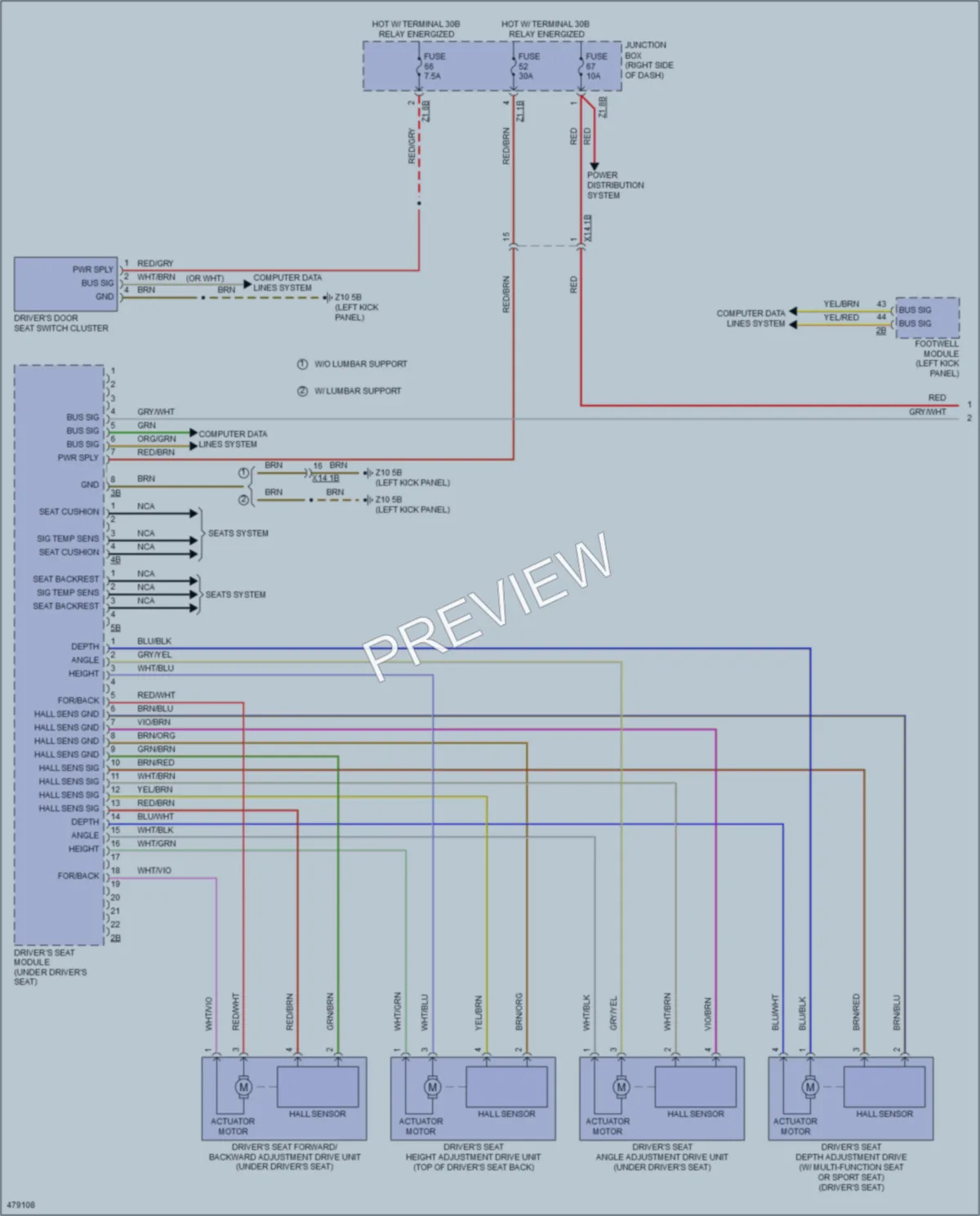 2015 BMW 740Ld Memory Systems wiring diagram preview