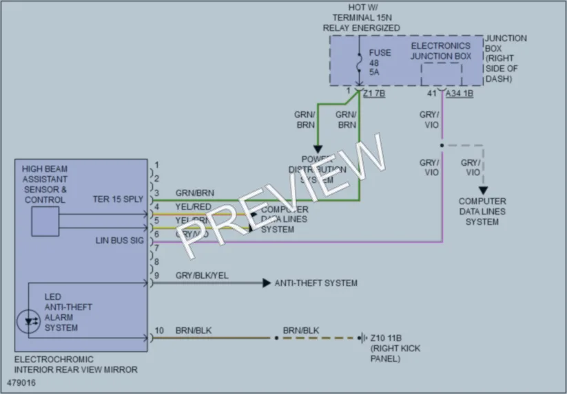 2015 BMW 740Ld Power Mirrors wiring diagram preview