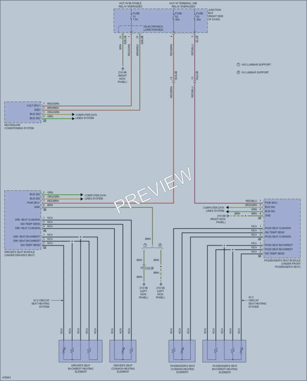 2015 BMW 740Ld Power Seats wiring diagram preview