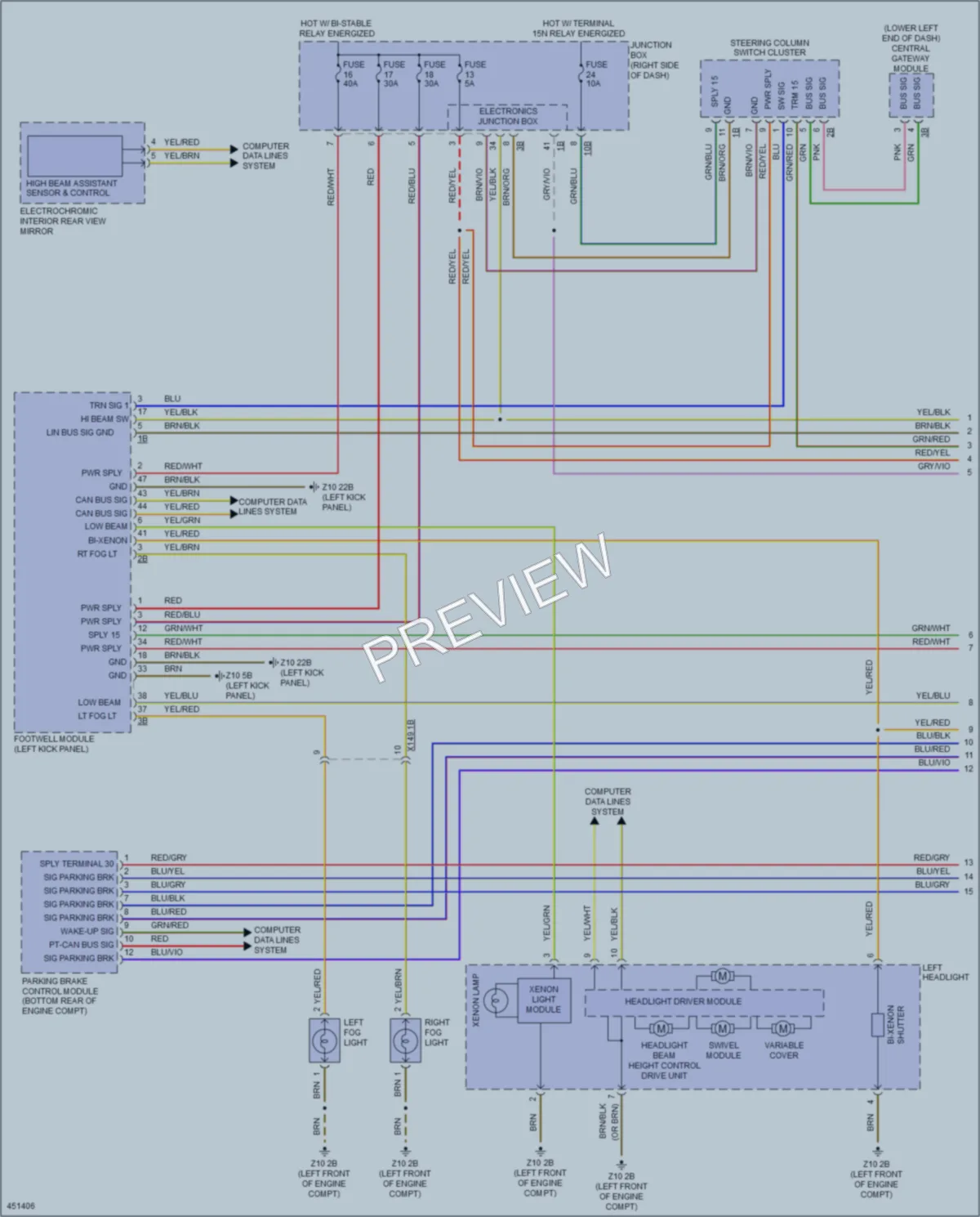 2015 BMW 750i Headlights wiring diagram preview