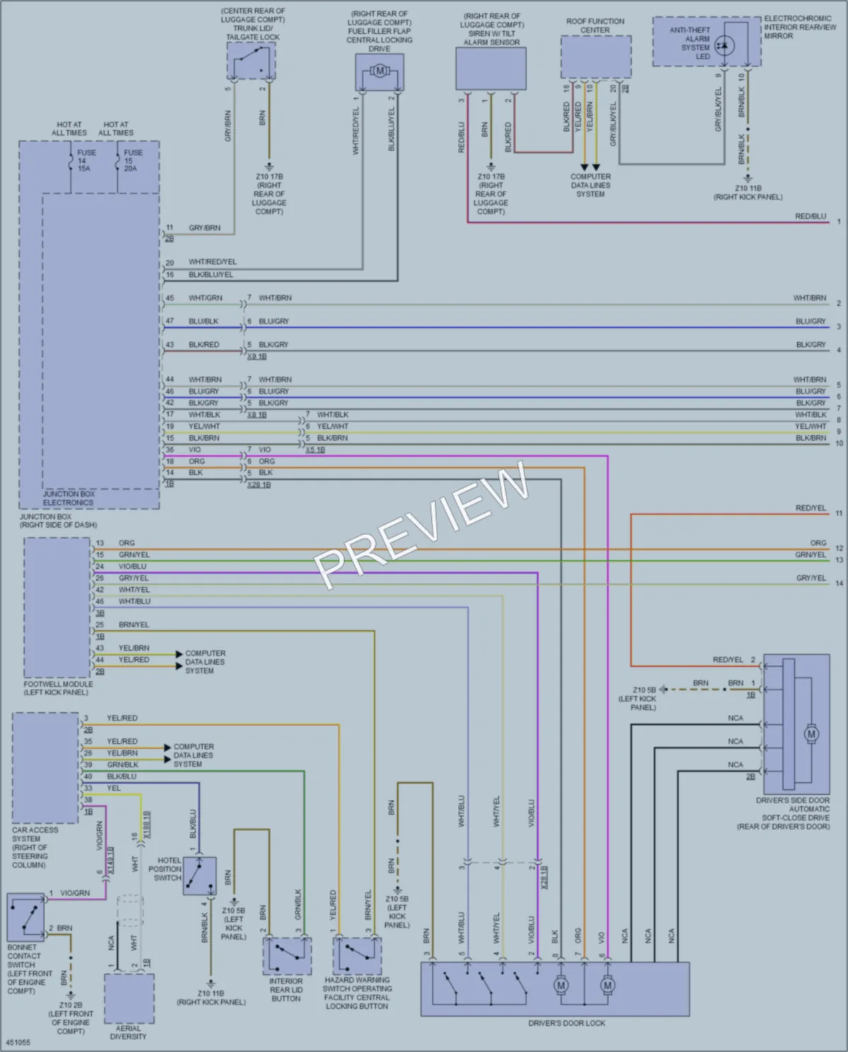 2015 BMW 750i Power Door Locks wiring diagram preview